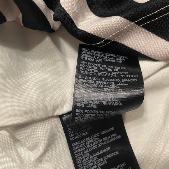 bebe Black and White Zigzag Midi Dress - Picture 8 of 9